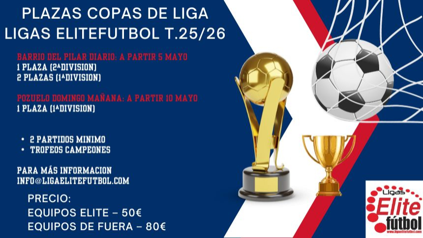 PLAZAS DISPONIBLES COPAS DE LIGA